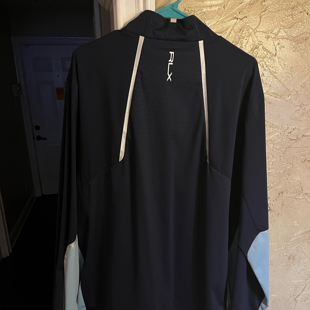 Polo RLX Golf Jacket Full Zip Navy and Baby Blue XL